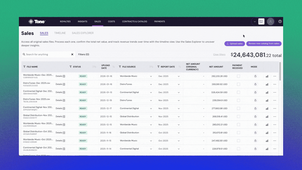 Sales Processing Tutorial